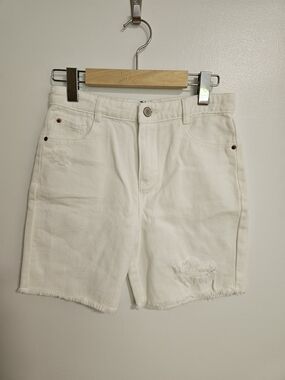🧸2/20$ Mile End Girls' White Frayed Hem Denim Shorts Size 12 Years Youth Girl